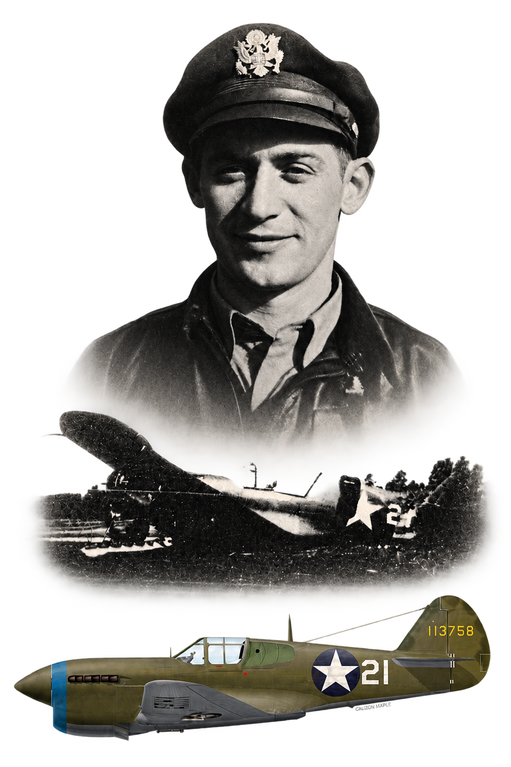 Arthur Sugas – P-40F 41-13758, No. 21, 9 June 1942
