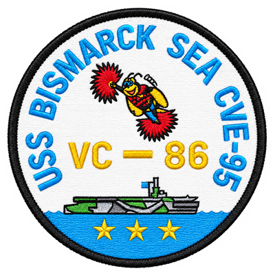 Embroidered insignia of VC-86 aboard USS Bismarck Sea CVE-95