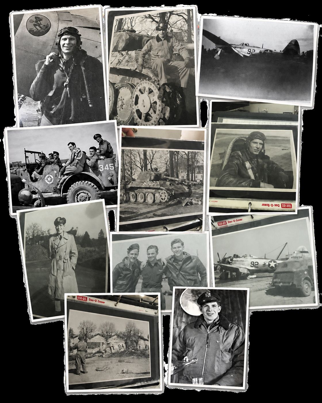 Collage of original family photographs used as comparative material